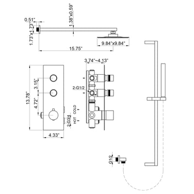 Large Flow Stainless Steel Constant Temperature Shower System