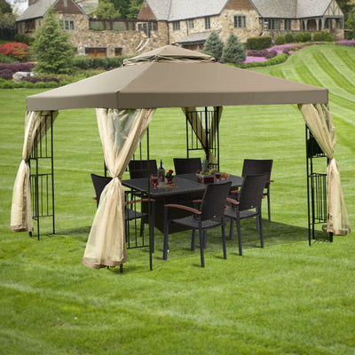 10' x 10' Awning Patio Screw-free Structure Canopy Tent