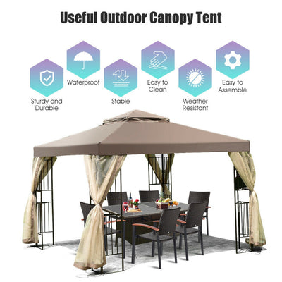 10' x 10' Awning Patio Screw-free Structure Canopy Tent