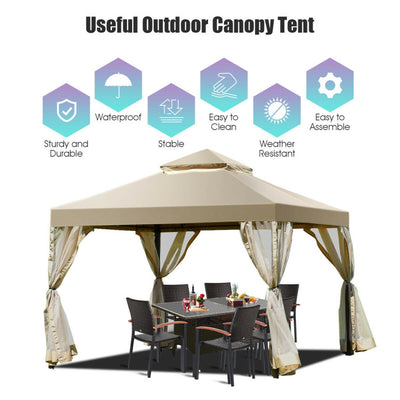 Outdoor 2-Tier 10' x 10' Screw-free Structure Shelter Gazebo Canopy